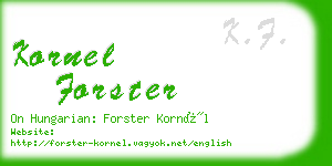 kornel forster business card